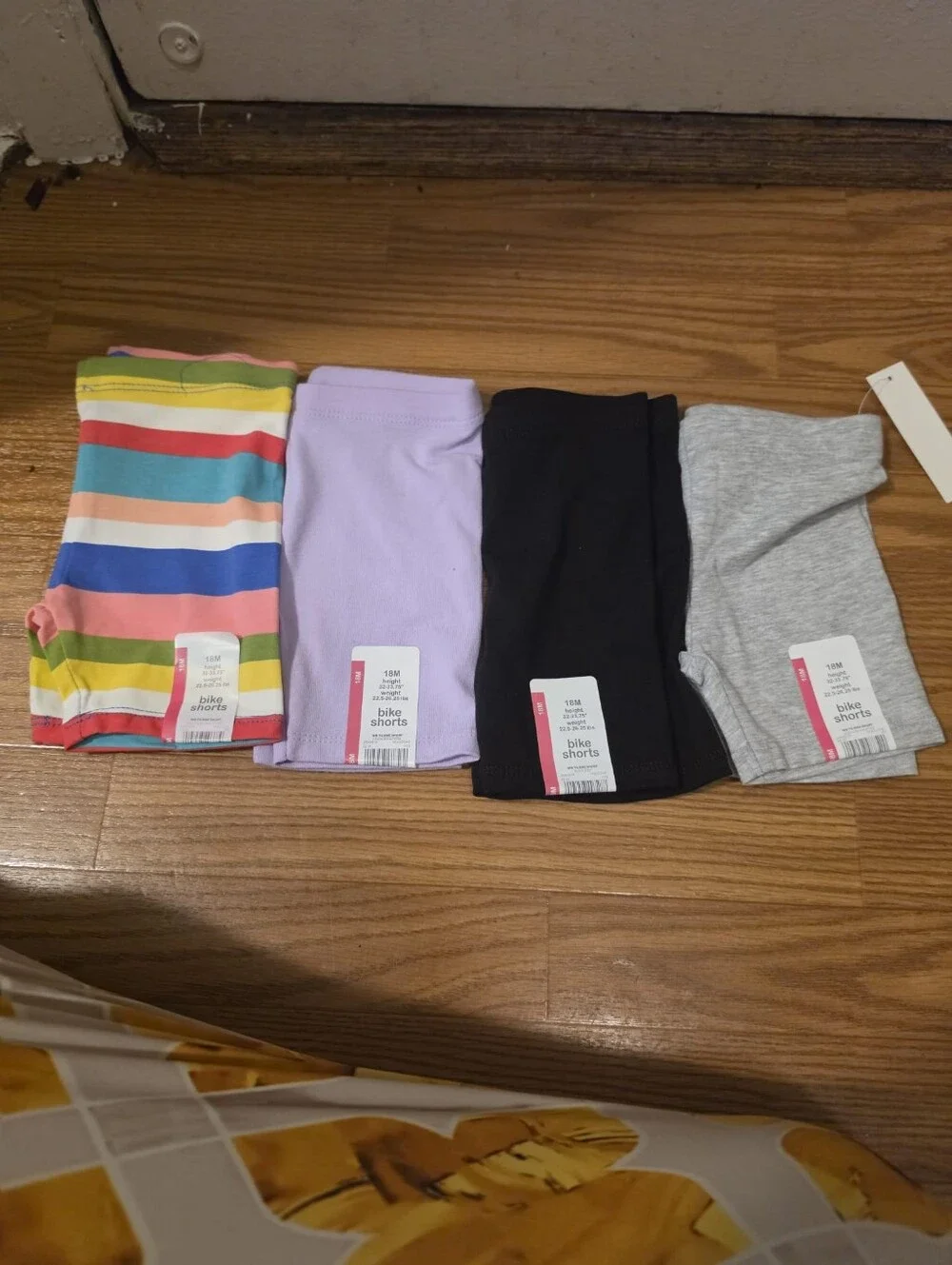 wonder nation Kids Bike Shorts - Multicolor Stripe, Lavender, Black, Gray